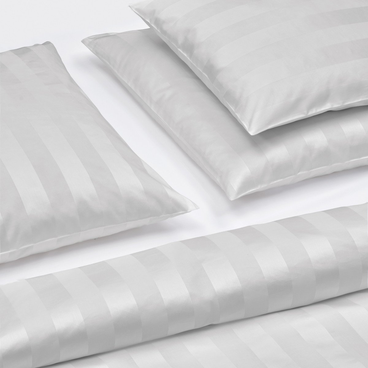 Fischbacher Bettwäsche Broadway D52 Satin weiß und grau – Bild 5